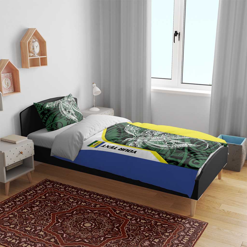 Personalised PNG Morobe Province Bedding Set Bird of Paradise Tattoo Flag Motif - Polynesian Pride