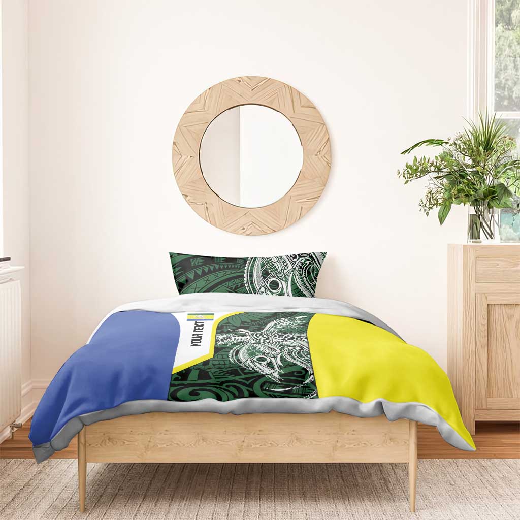 Personalised PNG Morobe Province Bedding Set Bird of Paradise Tattoo Flag Motif - Polynesian Pride
