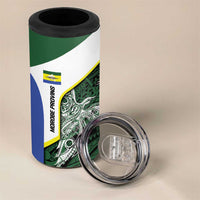 Personalised PNG Morobe Province 4 in 1 Can Cooler Tumbler Bird of Paradise Tattoo Flag Motif LT9 - Polynesian Pride