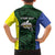 Personalised PNG Morobe Province Family Matching Off The Shoulder Long Sleeve Dress and Hawaiian Shirt Bird of Paradise Tattoo Flag Motif - Polynesian Pride
