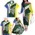 Personalised PNG Morobe Province Family Matching Off The Shoulder Long Sleeve Dress and Hawaiian Shirt Bird of Paradise Tattoo Flag Motif - Polynesian Pride