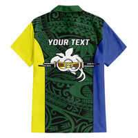 Personalised PNG Morobe Province Family Matching Off Shoulder Short Dress and Hawaiian Shirt Bird of Paradise Tattoo Flag Motif LT9 - Polynesian Pride