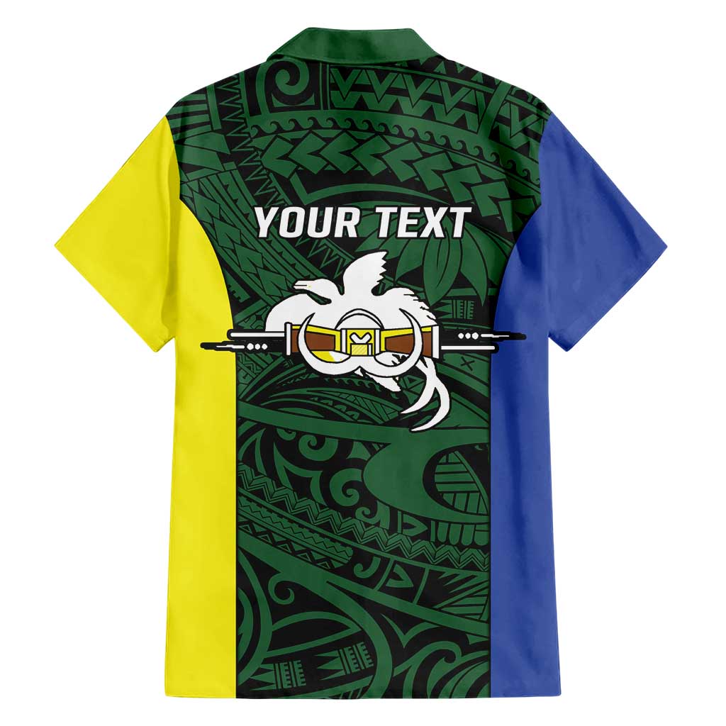 Personalised PNG Morobe Province Family Matching Short Sleeve Bodycon Dress and Hawaiian Shirt Bird of Paradise Tattoo Flag Motif LT9 - Polynesian Pride