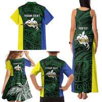 Personalised PNG Morobe Province Family Matching Tank Maxi Dress and Hawaiian Shirt Bird of Paradise Tattoo Flag Motif LT9 - Polynesian Pride