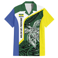 Personalised PNG Morobe Province Family Matching Tank Maxi Dress and Hawaiian Shirt Bird of Paradise Tattoo Flag Motif LT9 Dad's Shirt - Short Sleeve Green - Polynesian Pride