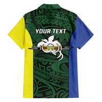 Personalised PNG Morobe Province Hawaiian Shirt Bird of Paradise Tattoo Flag Motif LT9 - Polynesian Pride