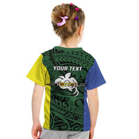 Personalised PNG Morobe Province Kid T Shirt Bird of Paradise Tattoo Flag Motif LT9 - Polynesian Pride