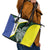 Personalised PNG Morobe Province Leather Tote Bag Bird of Paradise Tattoo Flag Motif - Polynesian Pride