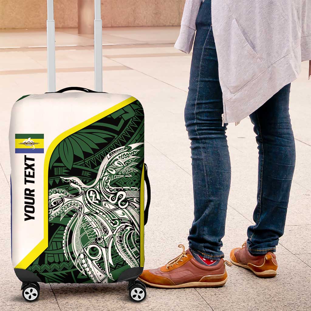 Personalised PNG Morobe Province Luggage Cover Bird of Paradise Tattoo Flag Motif LT9 Green - Polynesian Pride