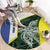Personalised PNG Morobe Province Round Carpet Bird of Paradise Tattoo Flag Motif - Polynesian Pride