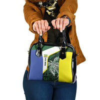 Personalised PNG Morobe Province Shoulder Handbag Bird of Paradise Tattoo Flag Motif - Polynesian Pride