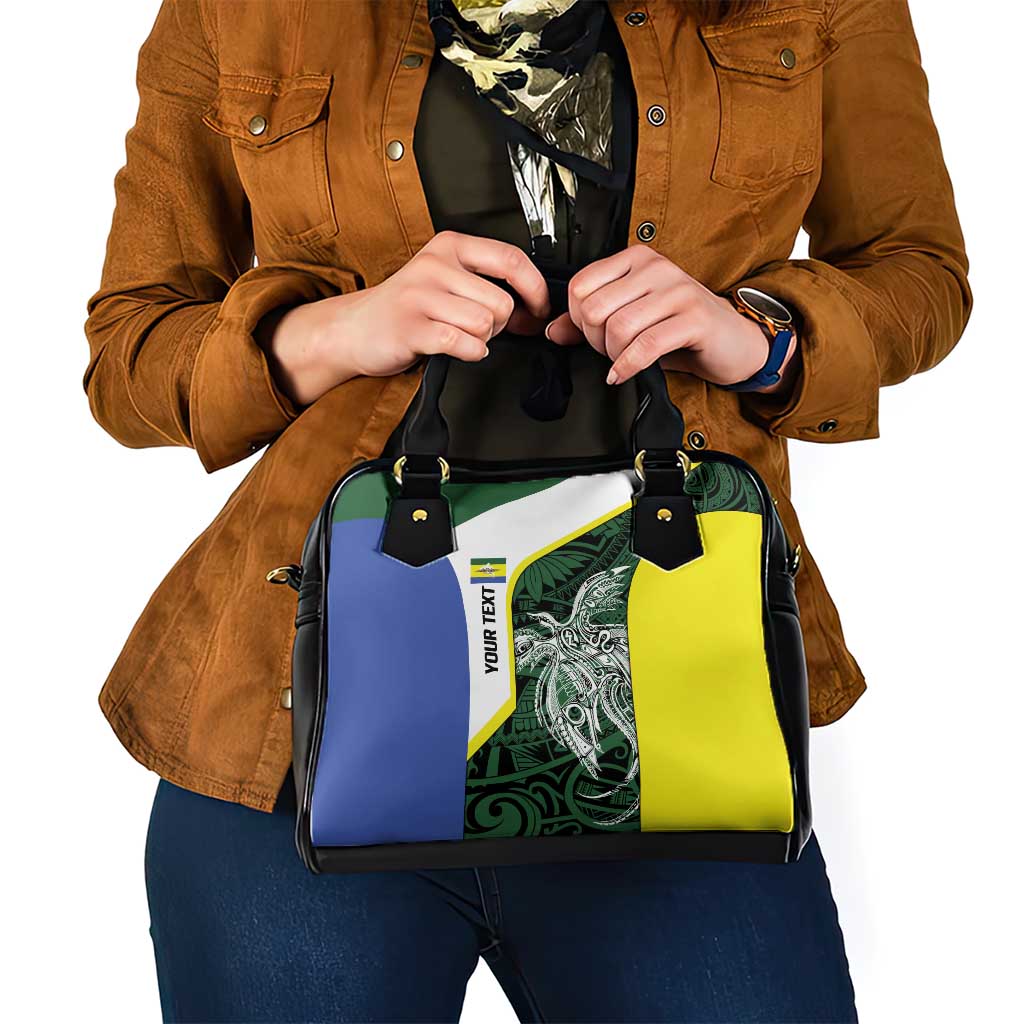 Personalised PNG Morobe Province Shoulder Handbag Bird of Paradise Tattoo Flag Motif - Polynesian Pride
