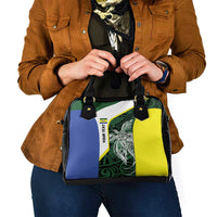 Personalised PNG Morobe Province Shoulder Handbag Bird of Paradise Tattoo Flag Motif - Polynesian Pride