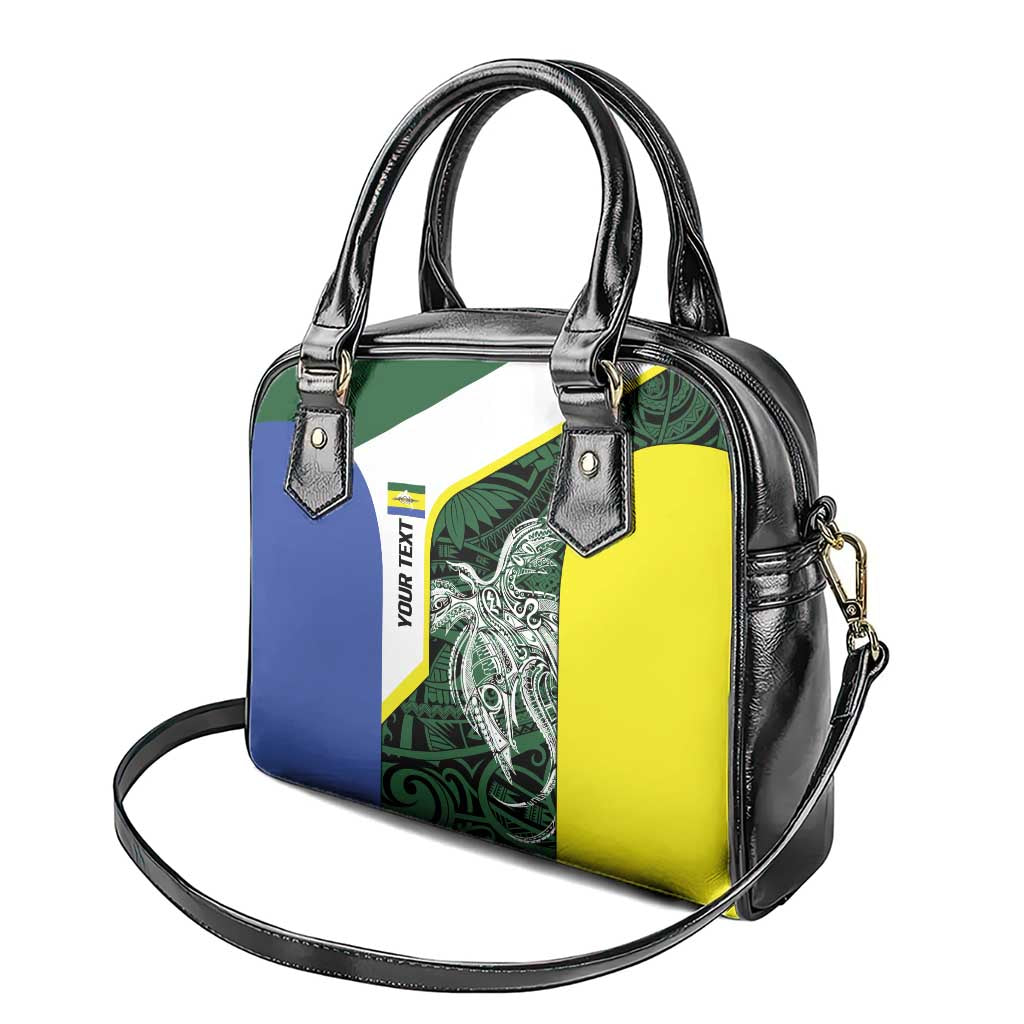 Personalised PNG Morobe Province Shoulder Handbag Bird of Paradise Tattoo Flag Motif - Polynesian Pride