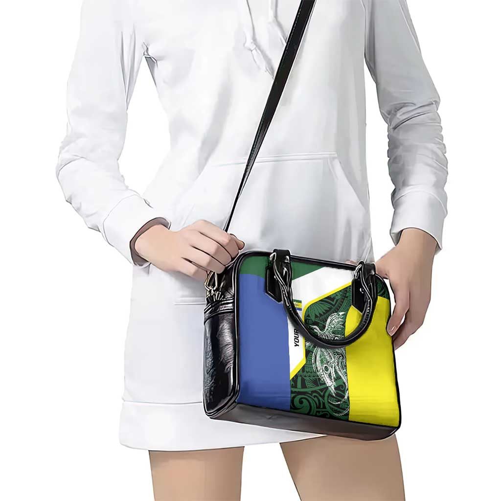 Personalised PNG Morobe Province Shoulder Handbag Bird of Paradise Tattoo Flag Motif - Polynesian Pride