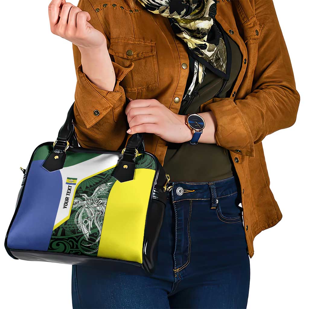Personalised PNG Morobe Province Shoulder Handbag Bird of Paradise Tattoo Flag Motif - Polynesian Pride