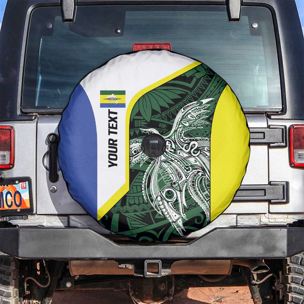 Personalised PNG Morobe Province Spare Tire Cover Bird of Paradise Tattoo Flag Motif LT9 Green - Polynesian Pride