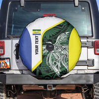 Personalised PNG Morobe Province Spare Tire Cover Bird of Paradise Tattoo Flag Motif LT9 Green - Polynesian Pride