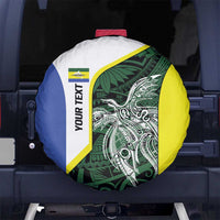 Personalised PNG Morobe Province Spare Tire Cover Bird of Paradise Tattoo Flag Motif LT9 No hole Green - Polynesian Pride