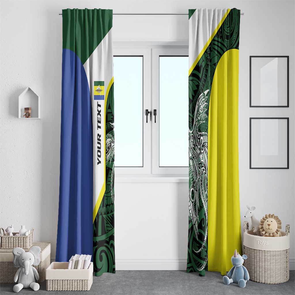 Personalised PNG Morobe Province Window Curtain Bird of Paradise Tattoo Flag Motif - Polynesian Pride