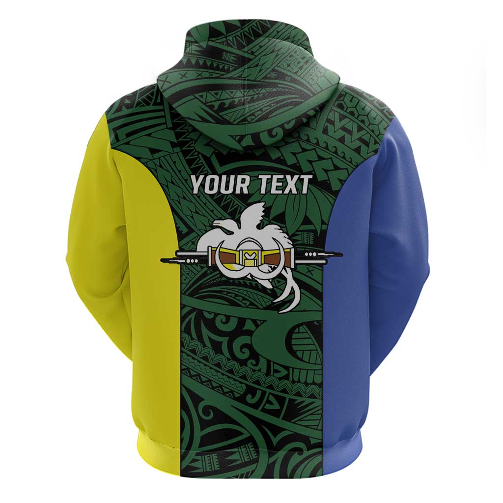 Personalised PNG Morobe Province Zip Hoodie Bird of Paradise Tattoo Flag Motif LT9 - Polynesian Pride