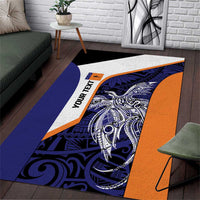 Personalised PNG New Ireland Area Rug Bird of Paradise Tattoo Flag Motif LT9 Orange - Polynesian Pride