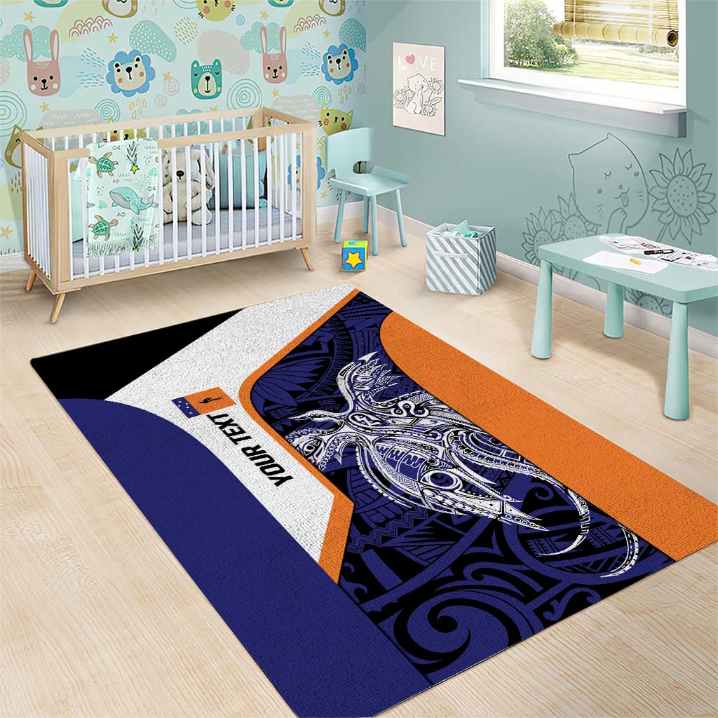 Personalised PNG New Ireland Area Rug Bird of Paradise Tattoo Flag Motif LT9 - Polynesian Pride