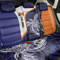 Personalised PNG New Ireland Back Car Seat Cover Bird of Paradise Tattoo Flag Motif LT9 - Polynesian Pride