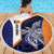 Personalised PNG New Ireland Beach Blanket Bird of Paradise Tattoo Flag Motif - Polynesian Pride
