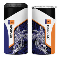 Personalised PNG New Ireland 4 in 1 Can Cooler Tumbler Bird of Paradise Tattoo Flag Motif LT9 One Size: 16 oz Orange - Polynesian Pride