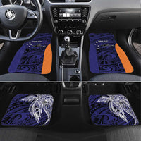 Personalised PNG New Ireland Car Mats Bird of Paradise Tattoo Flag Motif LT9 Set 4pcs Orange - Polynesian Pride