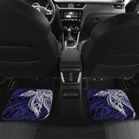 Personalised PNG New Ireland Car Mats Bird of Paradise Tattoo Flag Motif LT9 Set 2pcs - Back Orange - Polynesian Pride