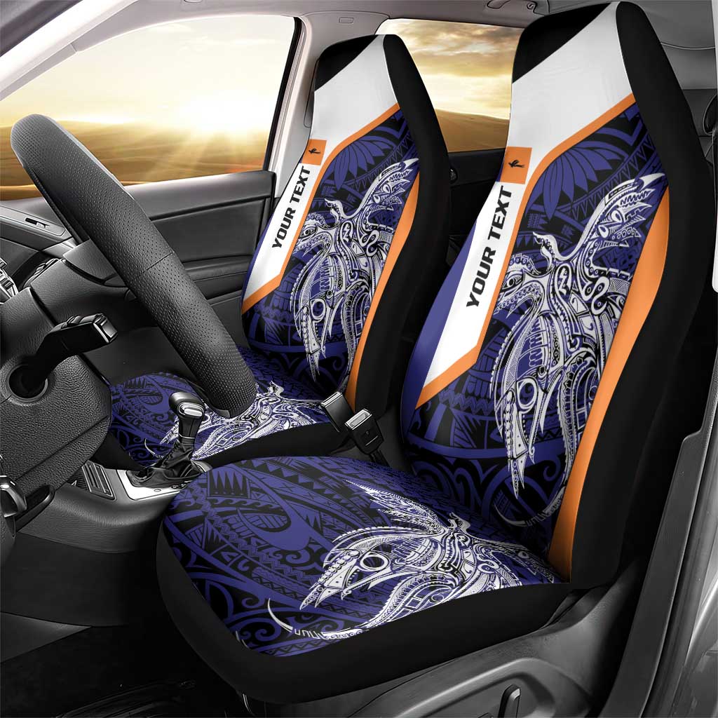 Personalised PNG New Ireland Car Seat Cover Bird of Paradise Tattoo Flag Motif LT9 - Polynesian Pride
