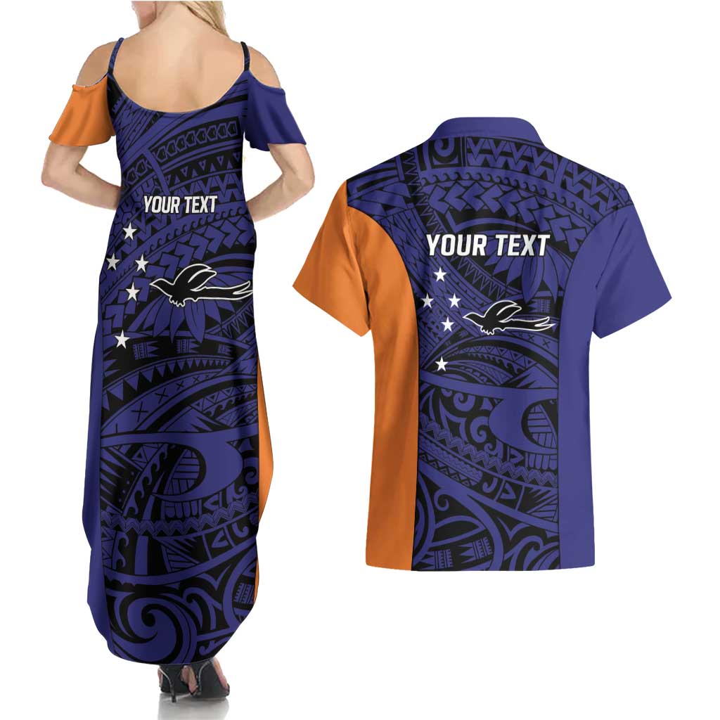 Personalised PNG New Ireland Couples Matching Summer Maxi Dress and Hawaiian Shirt Bird of Paradise Tattoo Flag Motif LT9 - Polynesian Pride