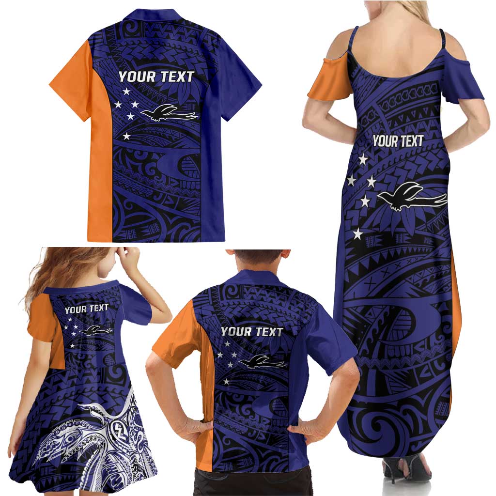 Personalised PNG New Ireland Family Matching Summer Maxi Dress and Hawaiian Shirt Bird of Paradise Tattoo Flag Motif LT9 - Polynesian Pride