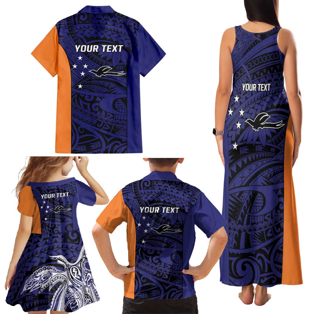 Personalised PNG New Ireland Family Matching Tank Maxi Dress and Hawaiian Shirt Bird of Paradise Tattoo Flag Motif LT9 - Polynesian Pride