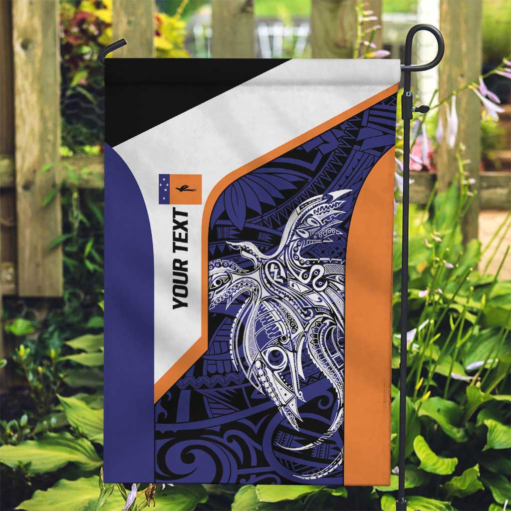 Personalised PNG New Ireland Garden Flag Bird of Paradise Tattoo Flag Motif LT9 Garden Flag Orange - Polynesian Pride