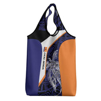 Personalised PNG New Ireland Grocery Bag Bird of Paradise Tattoo Flag Motif LT9 - Polynesian Pride