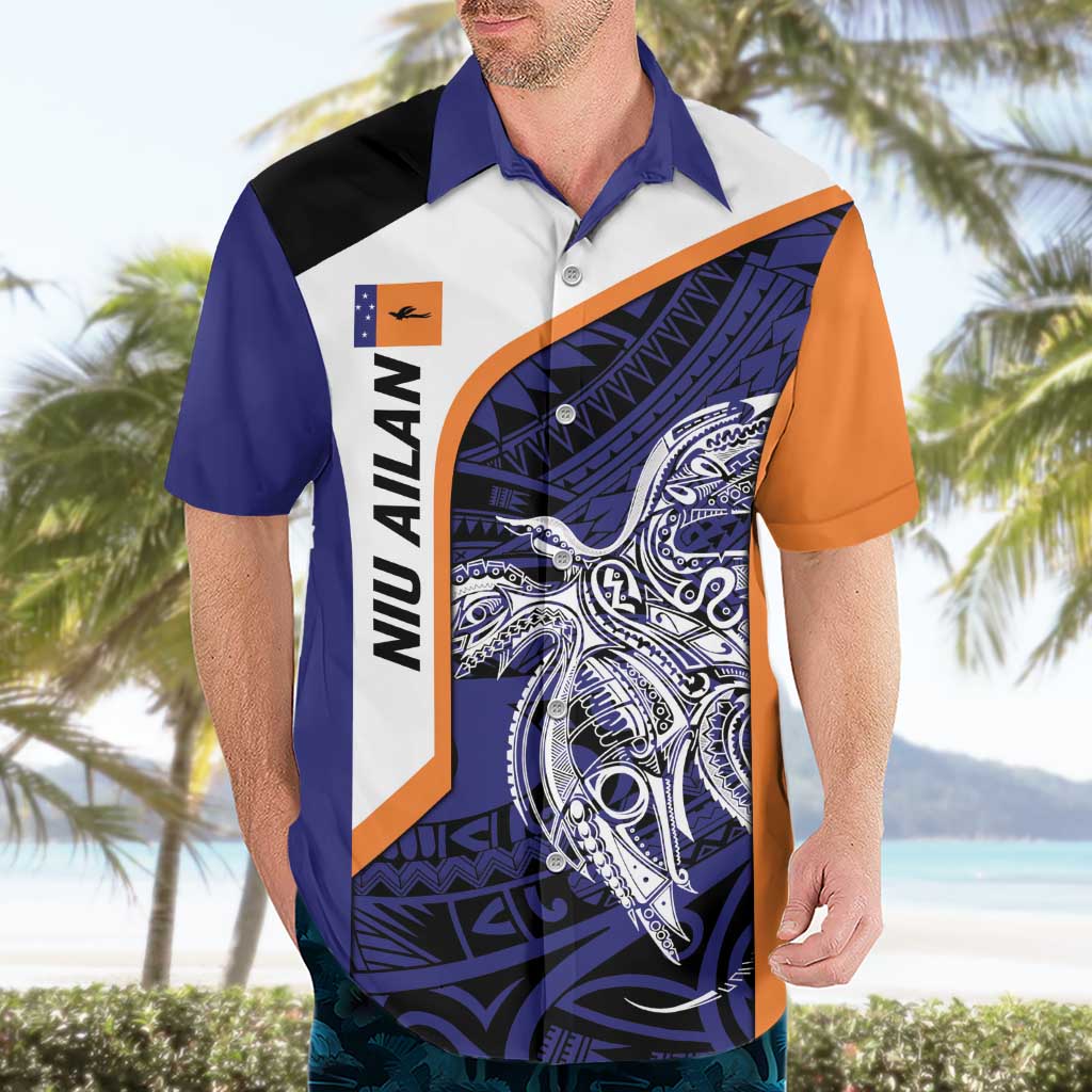 Personalised PNG New Ireland Hawaiian Shirt Bird of Paradise Tattoo Flag Motif LT9 - Polynesian Pride