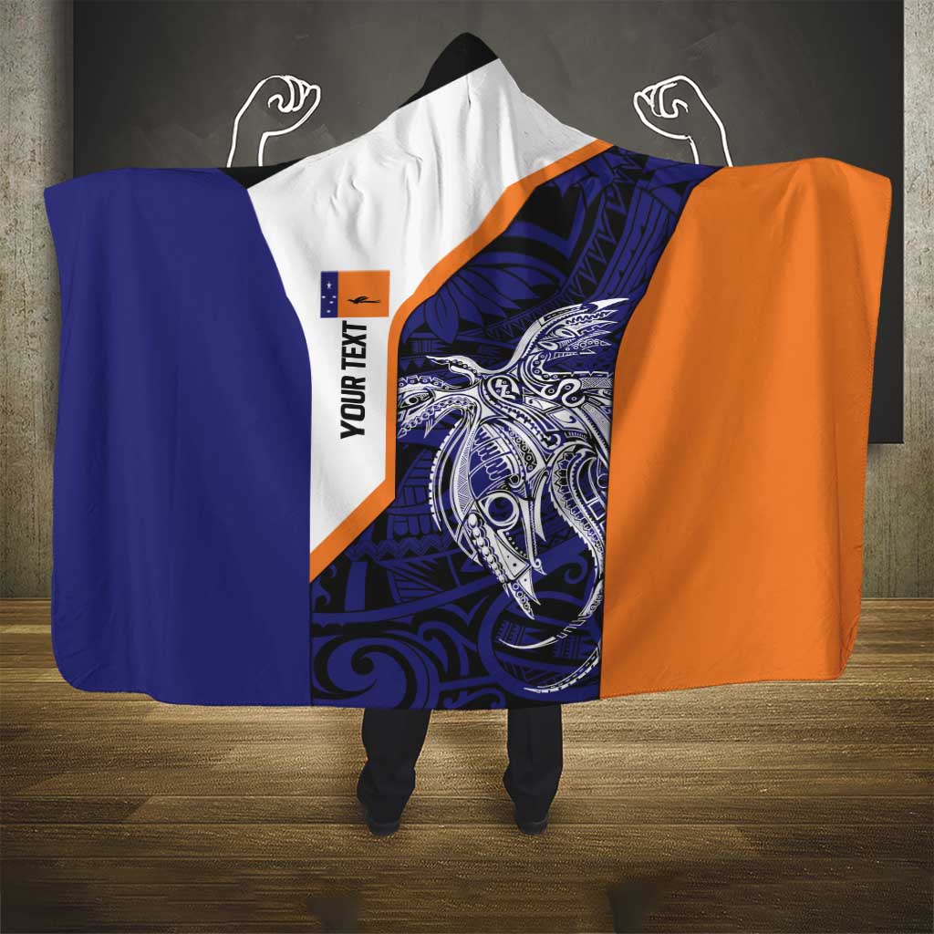 Personalised PNG New Ireland Hooded Blanket Bird of Paradise Tattoo Flag Motif LT9 - Polynesian Pride