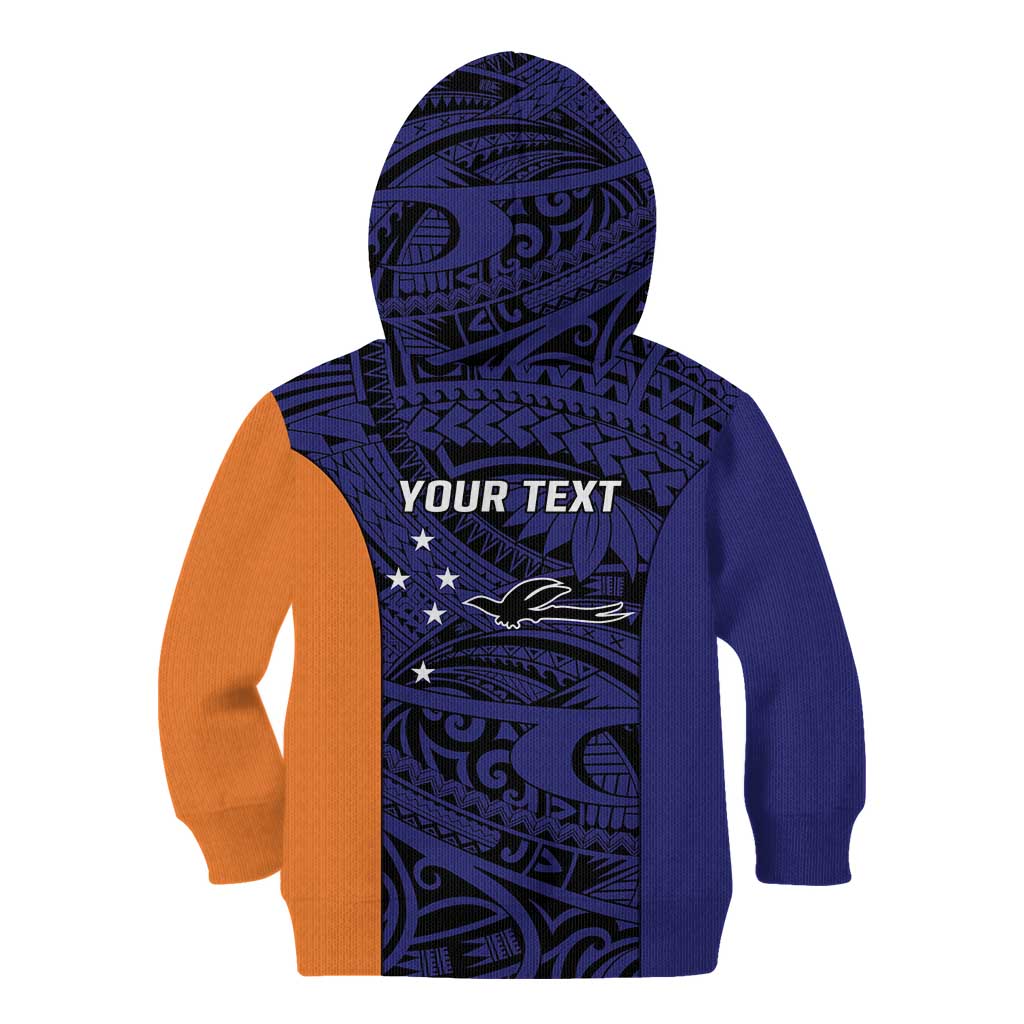 Personalised PNG New Ireland Kid Hoodie Bird of Paradise Tattoo Flag Motif LT9 - Polynesian Pride