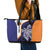 Personalised PNG New Ireland Leather Tote Bag Bird of Paradise Tattoo Flag Motif - Polynesian Pride