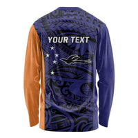 Personalised PNG New Ireland Long Sleeve Shirt Bird of Paradise Tattoo Flag Motif LT9 - Polynesian Pride