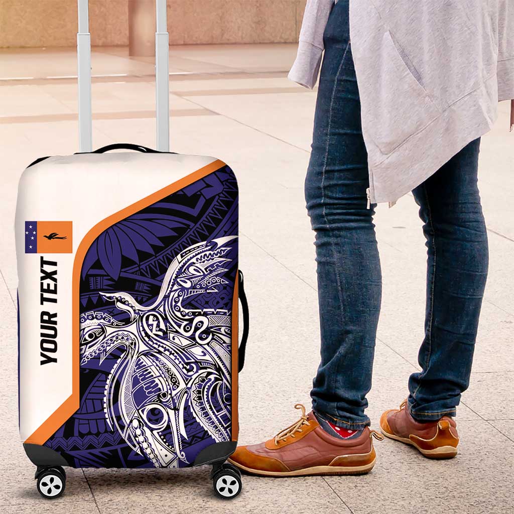 Personalised PNG New Ireland Luggage Cover Bird of Paradise Tattoo Flag Motif LT9 Orange - Polynesian Pride