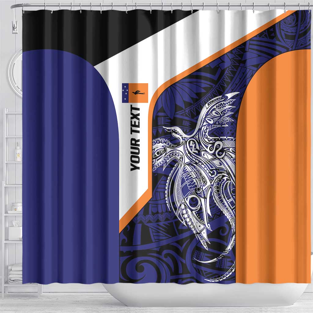 Personalised PNG New Ireland Shower Curtain Bird of Paradise Tattoo Flag Motif LT9 - Polynesian Pride