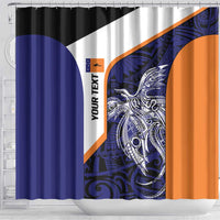 Personalised PNG New Ireland Shower Curtain Bird of Paradise Tattoo Flag Motif LT9 - Polynesian Pride