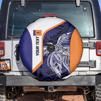 Personalised PNG New Ireland Spare Tire Cover Bird of Paradise Tattoo Flag Motif LT9 Orange - Polynesian Pride