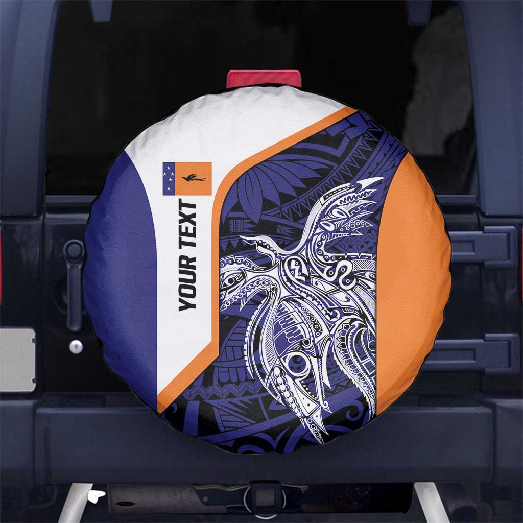 Personalised PNG New Ireland Spare Tire Cover Bird of Paradise Tattoo Flag Motif LT9 No hole Orange - Polynesian Pride