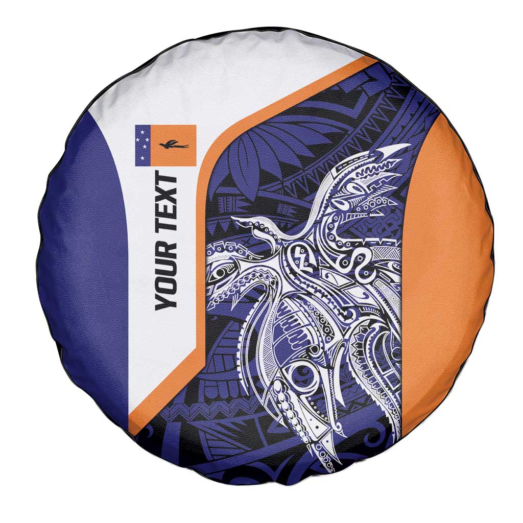 Personalised PNG New Ireland Spare Tire Cover Bird of Paradise Tattoo Flag Motif LT9 - Polynesian Pride