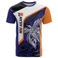 Personalised PNG New Ireland T Shirt Bird of Paradise Tattoo Flag Motif LT9 Orange - Polynesian Pride